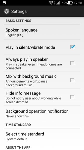 Cách báo giờ bằng giọng nói, hay không cần mở thiết bị trên Android