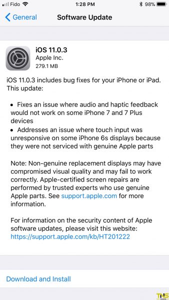 Apple phát hành iOS 11.0.3