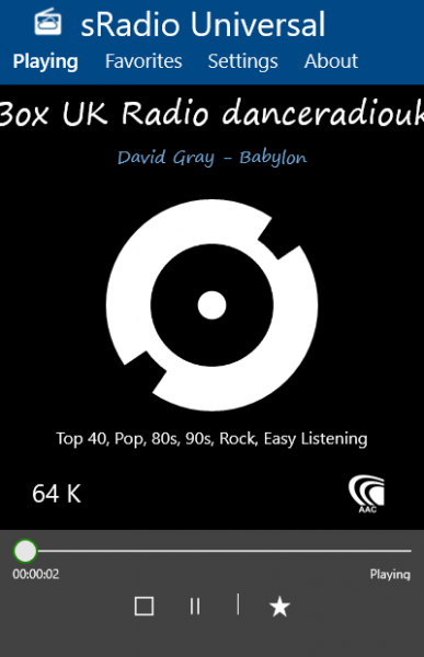sRadio - Thưởng thức radio trực tuyến trên Windows 10