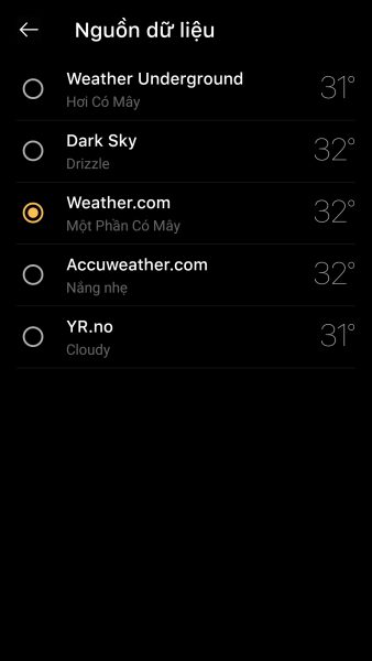 Xem dự báo thời tiết hôm nay trên Android với Today Weather