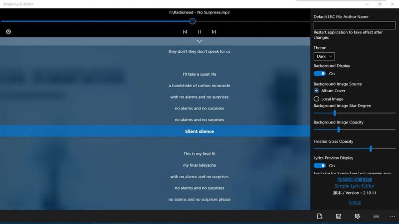 Chỉnh sửa dễ dàng lời bài hát trên Windows 10 với Simple Lyrics Editor