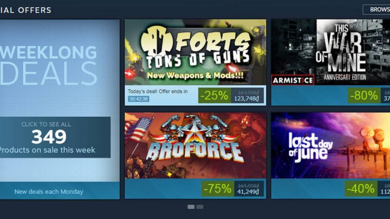 Steam đã chính thức cập nhật đơn vị tiền Việt Nam