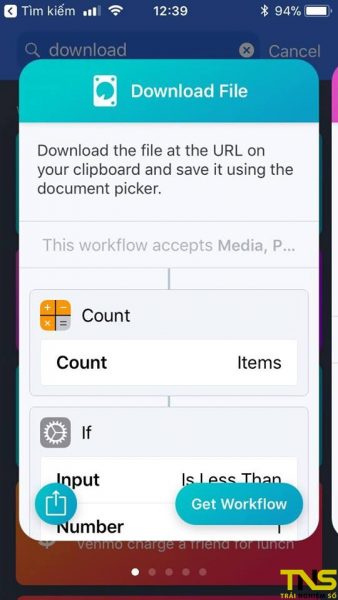 Cách tải file trên iOS bằng Workflow