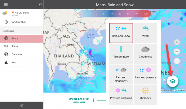Ứng dụng UWP dự báo thời tiết hơn 450 ngàn địa điểm trên thế giới