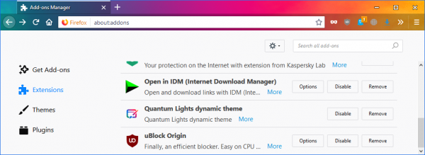 Firefox Quantum: Dùng thử theme đổi màu sắc tự động theo thời gian
