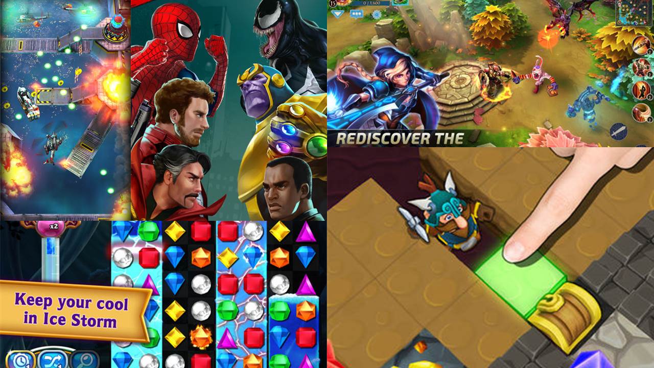 Game mobile box #20: Marvel Puzzle Quest, Bejeweled HD, Heli Hell,...