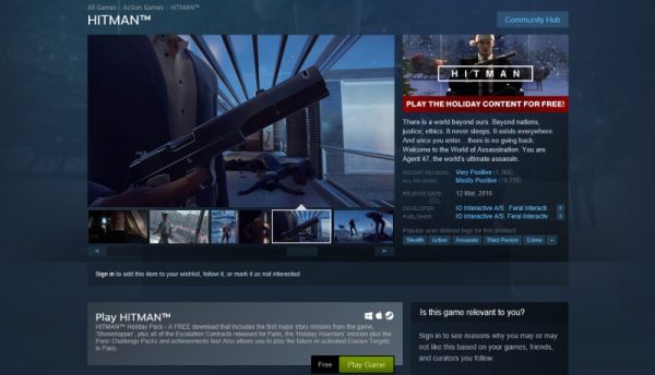 Hitman Holiday Pack free Steam