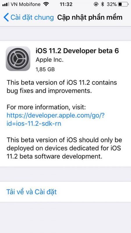 Đã có iOS 11.2 beta 6, mời bạn cập nhật