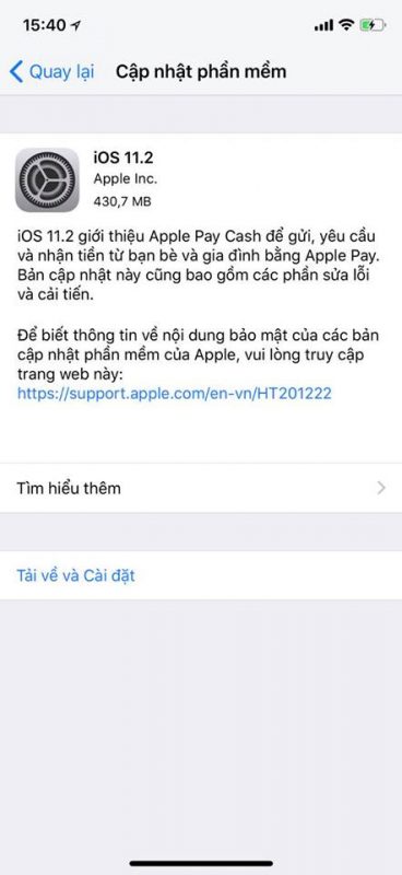 Apple bất ngờ phát hành iOS 11.2 chính thức, sửa lỗi respring