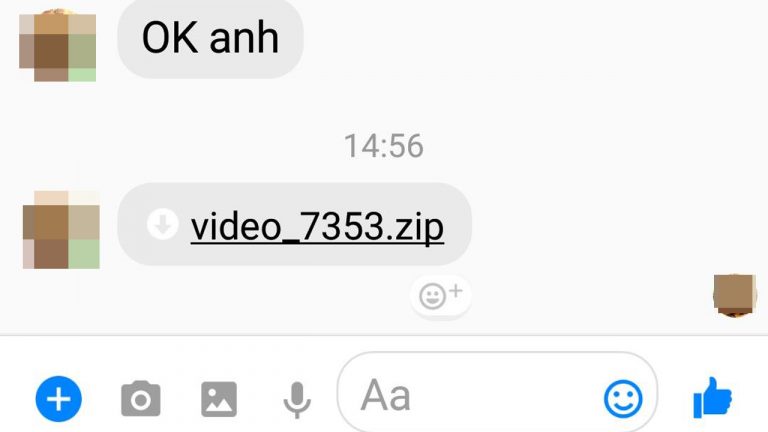 Cảnh giác hacker phát tán mã độc bằng tập tin .zip qua Facebook Messenger