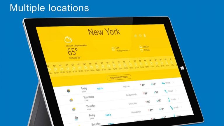 Ứng dụng UWP dự báo thời tiết hơn 450 ngàn địa điểm trên thế giới