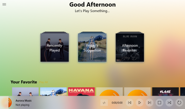 Aurora Music: Trình phát nhạc hiện đại Fluent Design cho Windows 10