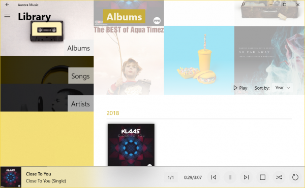 Aurora Music: Trình phát nhạc hiện đại Fluent Design cho Windows 10