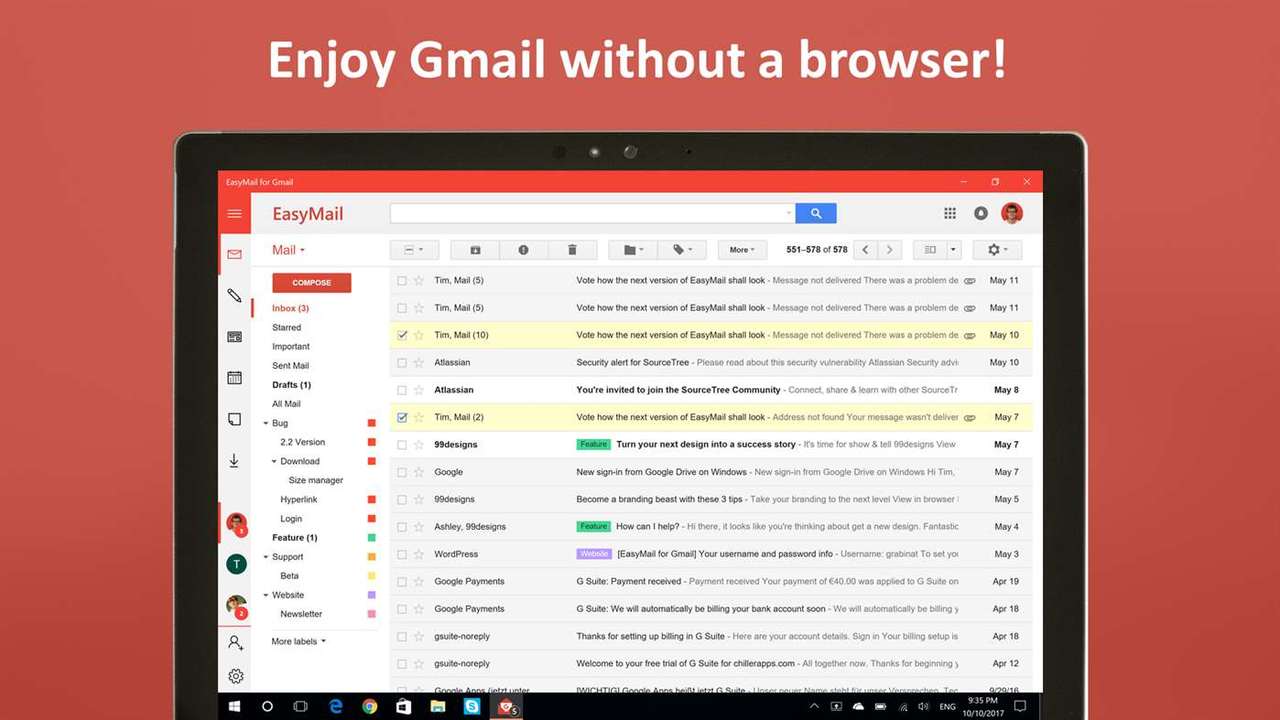 EasyMail for Gmail: Ứng dụng tuyệt vời quản lý nhiều tài khoản Gmail