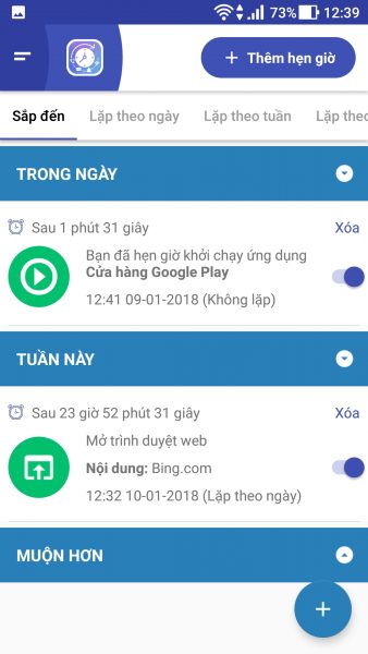 Phone Schedule: tự động nhiều tác vụ theo thời gian thiết lập trên Android