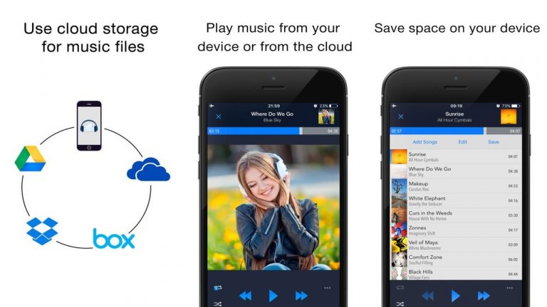 CloudBeats: Nghe nhạc trên Box, Dropbox, Google Drive, OneDrive