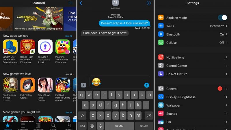 Cách cài bộ giao diện dark mode Eclipse X cho iOS 11