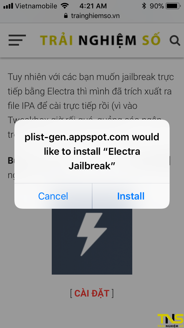 Cách jailbreak iOS 11 kèm Cydia không cần máy tính