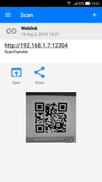 Screenshot 20180219 142122 338x600 - Cách chuyển ảnh, video trên Android và iOS vào máy tính Windows 10 bằng mã QR