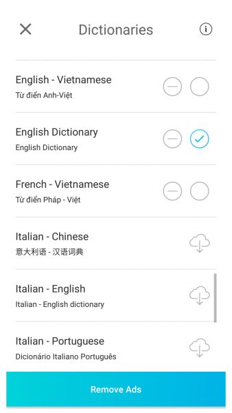 Tra từ điển, dịch văn bản trong bong bóng nổi trên Android