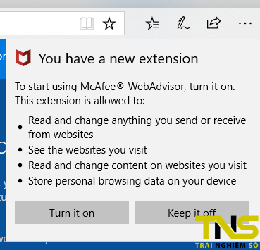 Mời dùng thử McAfee WebAdvisor, tiện ích giúp duyệt web bằng Edge an toàn