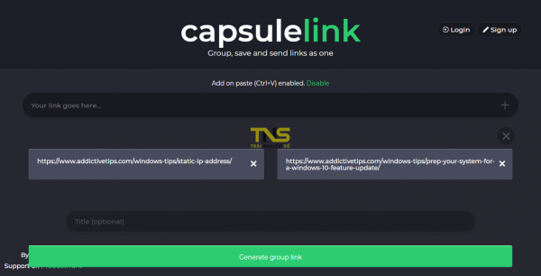 CapsuleLink: Chia sẻ link theo nhóm miễn phí