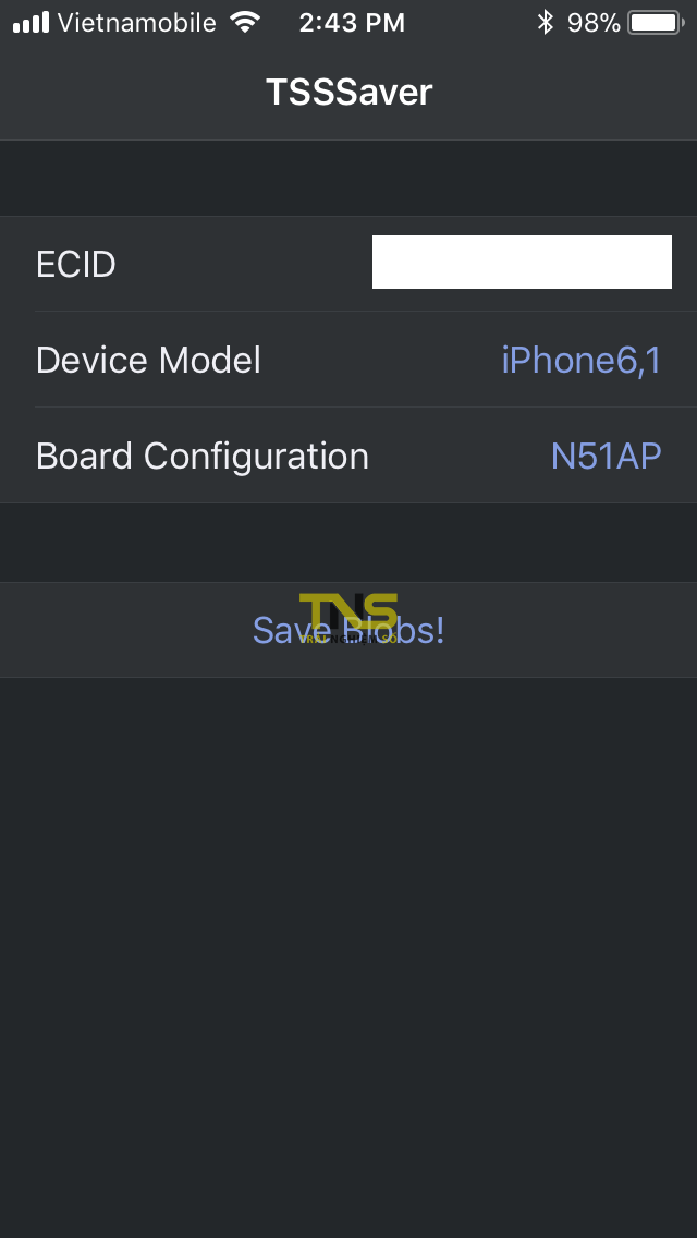 TSSSaver tương thích iOS 11, giúp bạn lưu SHSH2 dễ dàng