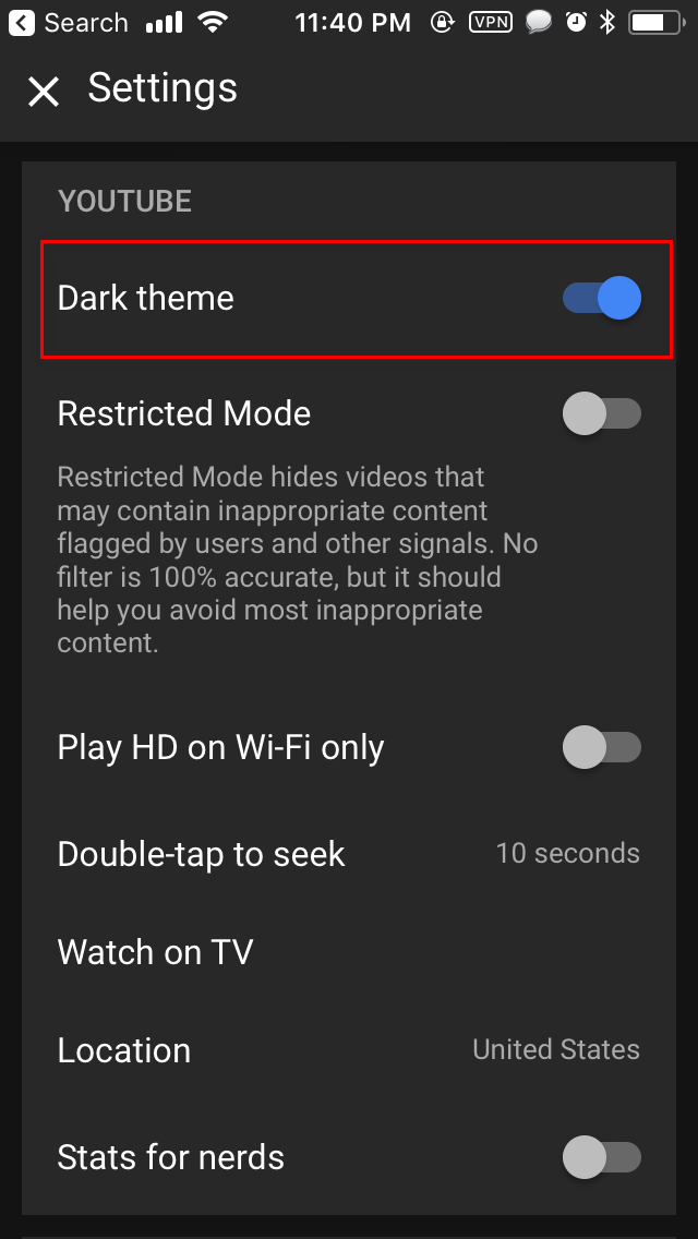 YouTube đã chính thức mở Dark Mode cho mọi thiết bị iOS