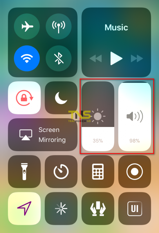 Cách thêm số phần trăm vào các thanh trên Control Center iOS 11 độc lạ