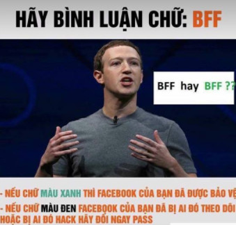 Kiểm tra bảo mật Facebook bằng chữ BFF là không chính xác