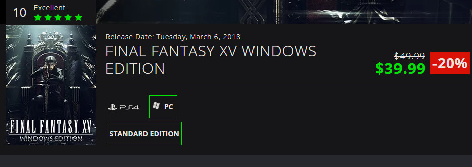 Final Fantasy XV ra mắt cho PC: mua rẻ nhất ở đâu?