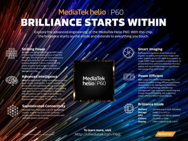Smartphone dùng chip Helio P60 xuất hiện ngày càng nhiều
