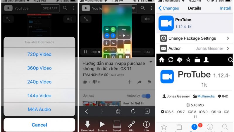 Cách cài tweak ProTube miễn phí trên iOS 11