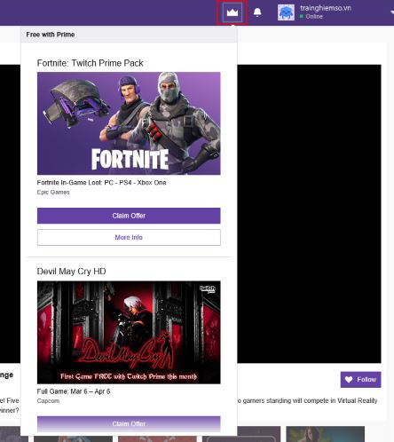 Twitch Prime claim offer step by step