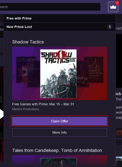 Twitch Prime claim offer step by step