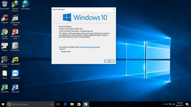 Cách kiểm tra phiên bản Windows 10
