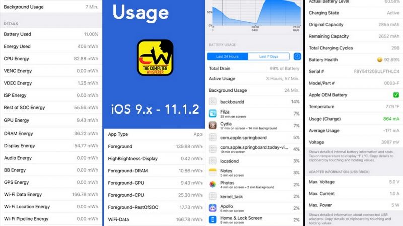 DetailedPowerUsage bổ sung tính năng xem pin iPhone xịn hay giả