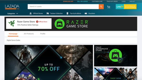 Lazada trở thành đối tác bán game bản quyền của Razer