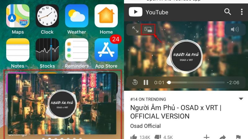 Xem video YouTube dạng cửa sổ bong bóng trên iOS