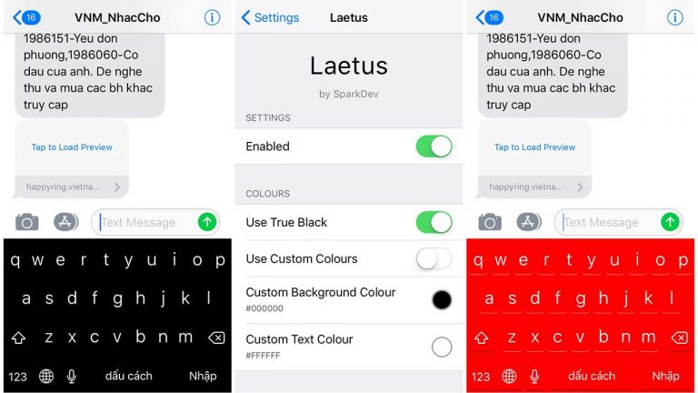 Laetus – Tweak giúp đổi màu bàn phím ảo theo ý của bạn