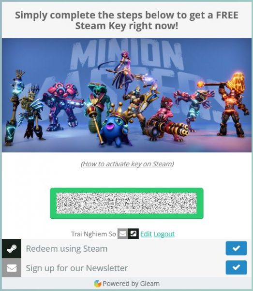 Minion Masters free Gleam.io