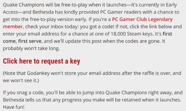 Quake Champions Giveaway