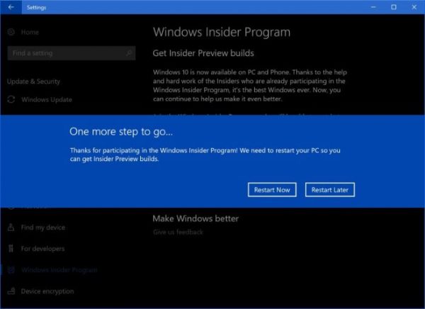 Windows 10 Windows Insider Program