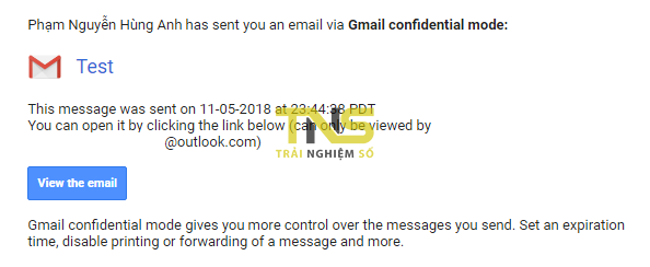 Trải nghiệm tính năng gửi thư bảo mật trên Gmail