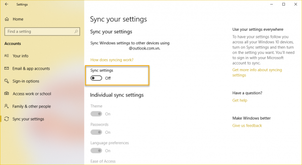Cách xóa cài đặt đã đồng bộ hóa trên Windows 10