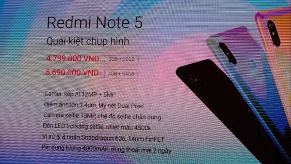 Xiaomi Redmi Note 5 ra mắt, giá từ 4.8 triệu đồng