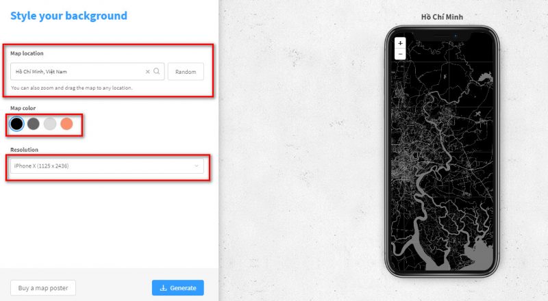 Thêm cách tạo hình nền bản đồ âm bản tuyệt đẹp cho smartphone