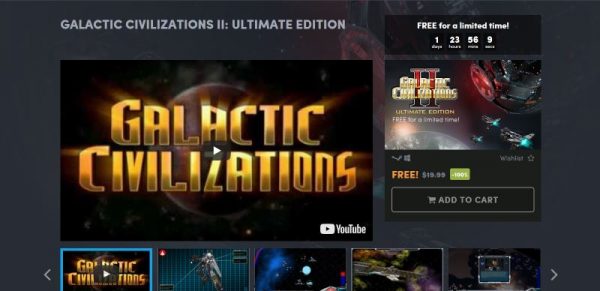 Galactic Civilizations II: Ultimate Edition free Humble Store