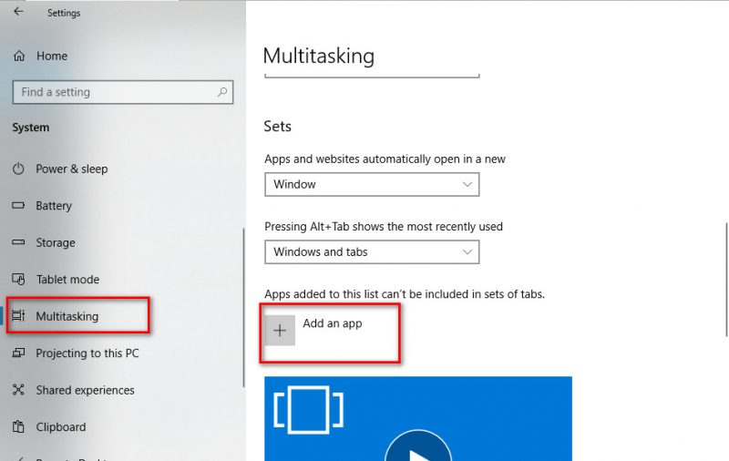 Cách tắt tính năng Sets cho từng ứng dụng trên Windows 10