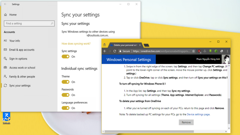 Tính năng Sync your settings trong Windows 10 có tác dụng gì?
